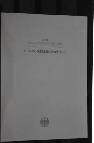 Ministerkarte aus 2004: 50 Jahre Bundessozialgericht; MiNr. 2422