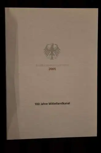 Ministerkarte aus 2005: 100 Jahre Mittellandkanal; MiNr. 2454