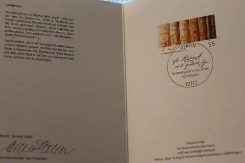 Ministerkarte aus 2005: Schillerjahr; MiNr. 2461
