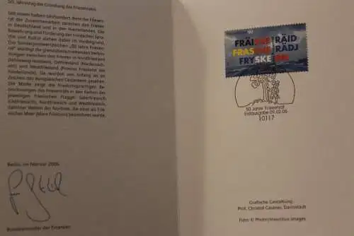 Ministerkarte aus 2006: Gründung des Friesenrates;  MiNr. 2523