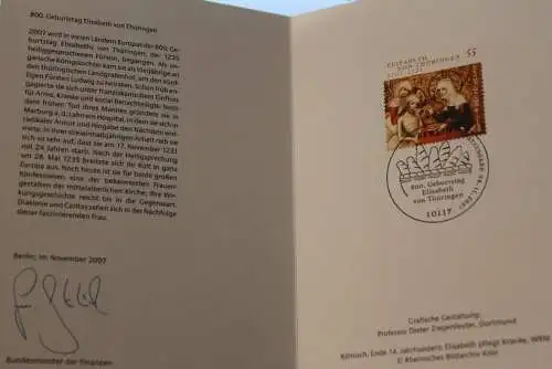 Ministerkarte aus 2007: hl. Elisabeth von Thüringen; MiNr. 2628