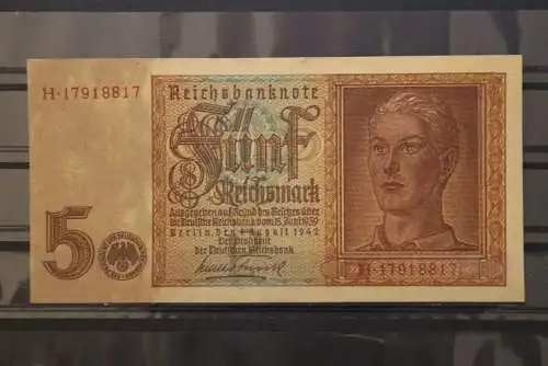 Drittes Reich 1942; 5 Reichsmark; Rosenberg-Nr. 179 b; Bankfrisch