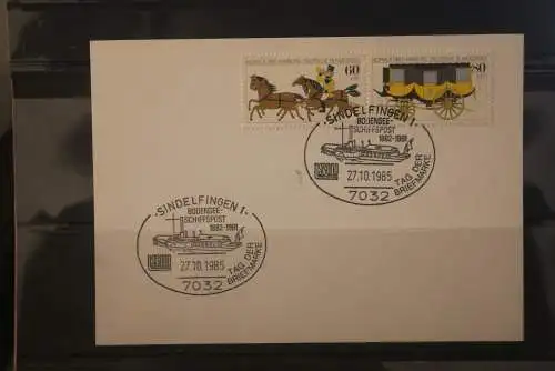 Deutschland 1985; Tag der Briefmarke Sindelfingen;  Bodensee-Schiffspost; MiNr. 1255-56; ZD W Zd 5