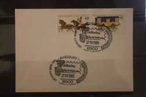 Deutschland 1985; Tag der Briefmarke Augsburg; MiNr. 1255-56; ZD W Zd 5