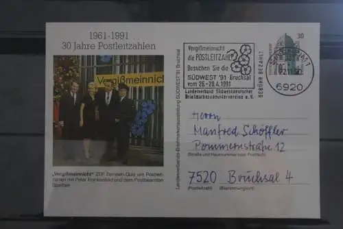 Deutschland 1990; Ganzsache 30 Jahre Postleitzahlen