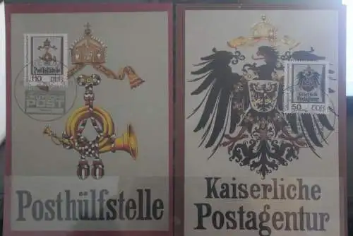 DDR 1990; Historische Posthausschilder; 4 Maximumkarten