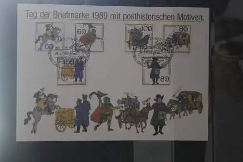 Deutschland 1990; 500 Jahre Post; Gedenkkarte; Sonderstempel Sindelfingen