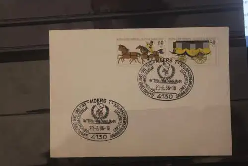Deutschland 1986; Moers: Tag der Briefmarke mit Mophila-ZD; MiNr. 1255-56