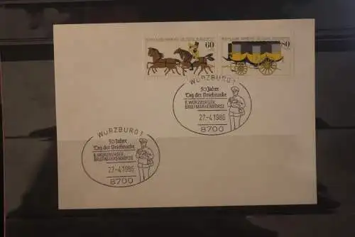 Deutschland 1986; Würzburg: Tag der Briefmarke mit Mophila-ZD; MiNr. 1255-56