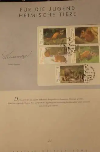 Deutschland 2006; Für die Jugend: Heimische Tiere; Atelier Edition der POST; MiNr. 2539-43