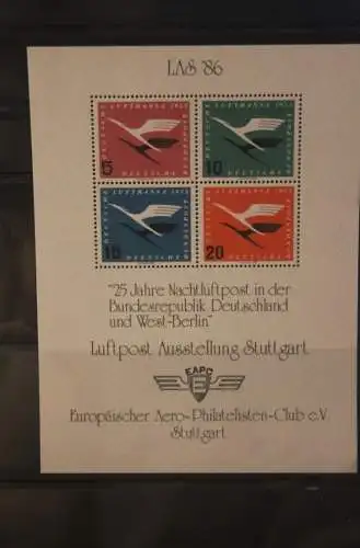 VIGNETTE; Deutschland 1986; Nachtluftpost-LAS '86; MiNr. 205-208;Europäische Aero-Philatelisten