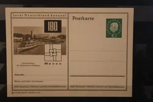 Friedrichshafen; IBO - Messe, Bildpostkarte; P 42; 1960, Lernt Deutschland kennen !, ungebraucht