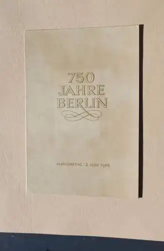 DDR 1986; 750 Jahre Berlin; Amtl. Ersttagsblatt 2/86; MiNr 3023-26, Block 84 und Schwarzdruck Block 84