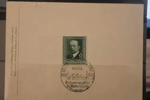 Deutsches Reich 1940; Emil von Behring; MiNr. 760; Schmuckkarte, SST Leverkusen