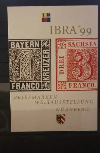 Deutschland 1999; Ministerkarte IBRA '99 Nürnberg; Großformat mit Block 46