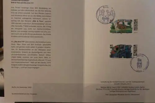 Deutschland 2022; Ministerkarte, Großformat "Helden der Kindheit" Bibi & Tina; Drei ???; MiNr. 3649
