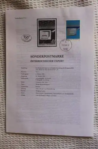 Österreich, Hologramm; Ersttagsblatt; Export Austria, 1988