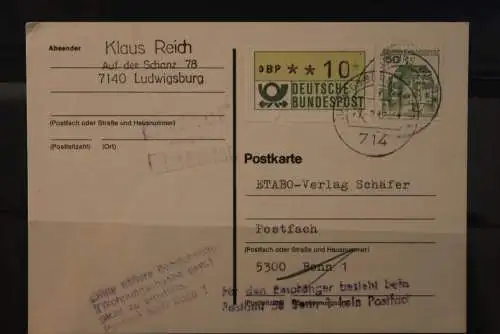 Deutschland 1982; Postkarte mit ATM 1