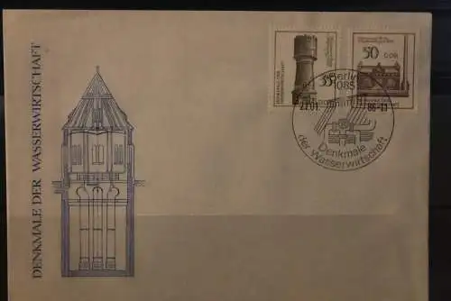 DDR 1986; FDC  Denkmale der Wasserwirtschaft ; MiNr. 2993-96