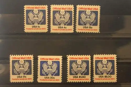 U.S.A. 1983; Dienstmarken; MiNr. 99 A - 102 A; 103 C; 104 - 105 A; kompletter Satz; MNH