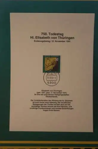 Deutschland 1981; hl. Elisabeth von Thüringen; Kalenderblatt aus Postkalender