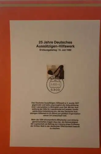 Berlin 1982; Aussätzigen-Hilfswerk; Kalenderblatt aus Postkalender