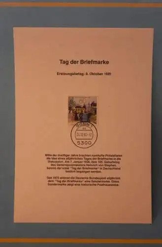 Deutschland 1981; Tag der Briefmarke; Kalenderblatt aus Postkalender