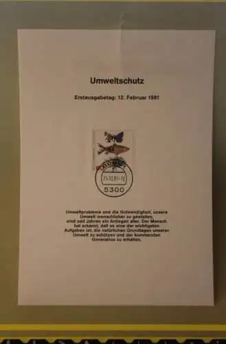 Deutschland 1981, Umweltschutz; Kalenderblatt aus Postkalender