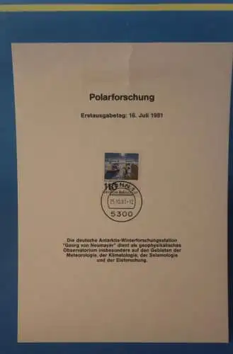 Deutschland 1981, Polarforschung; Kalenderblatt aus Postkalender