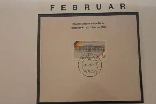 Deutschland 1990, 40 Jahre Bundeshaus in Berlin; Kalenderblatt aus Postkalender