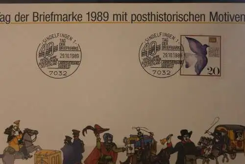 Deutschland 1988 Sammelblatt der POST "Tag der Briefmarke"; SST Sindelfingen Tag der Briefmarke