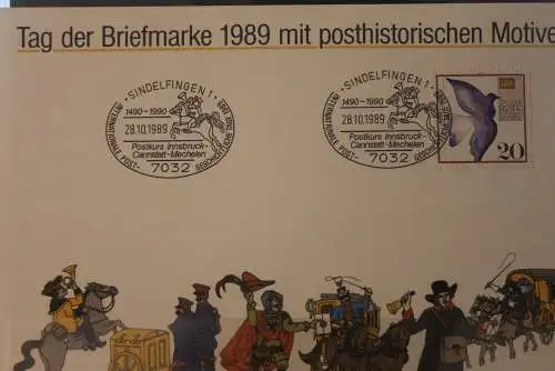 Deutschland 1988 Sammelblatt der POST "Tag der Briefmarke"; SST Sindelfingen Postkurs Mechelen