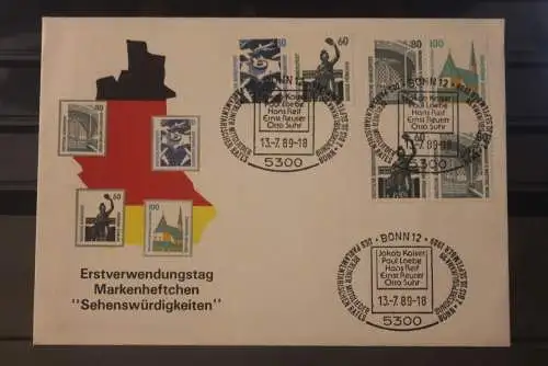 Deutschland 1989; Sehenswürdigkeiten ZD aus H.-Blatt 31 und 35: W 86; W 94; W 90; FDC