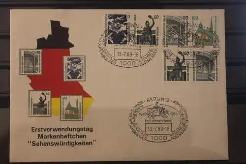 Berlin 13.7.89; Sehenswürdigkeiten ZD aus H.-Blatt 23; W 90; W 98; W 94; FDC