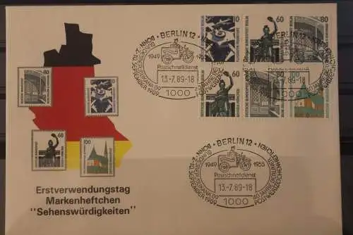 Berlin 13.7.89; Sehenswürdigkeiten ZD aus H.-Blatt 23; W 91; W 95; FDC