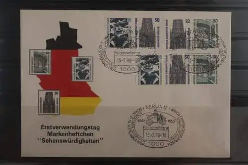 Berlin 13.7.89; Sehenswürdigkeiten ZD aus H.-Blatt 22; W 83; W 87; W 85; FDC