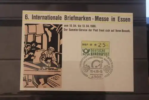 Deutschland 1986 Briefmarken-Messe Essen; ATM 1, Sammelkarte der Post, SST