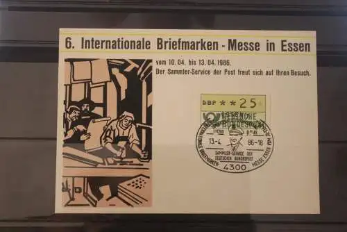 Deutschland 1986 Briefmarken-Messe Essen; ATM 1, Sammelkarte der Post, SST