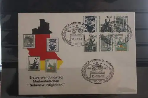 Berlin 1989; Sehenswürdigkeiten W92, W96; oben gezähnt; D; FDC