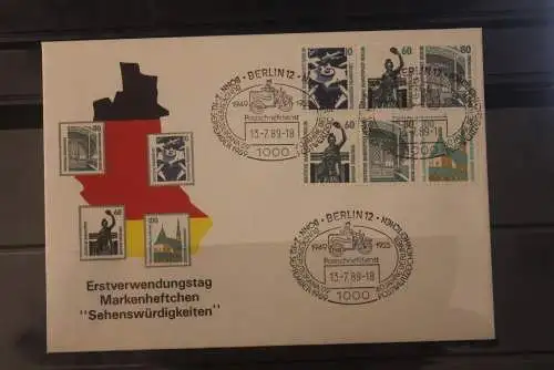 Berlin 1989; Sehenswürdigkeiten W91, W95; oben geschnitten; C; FDC