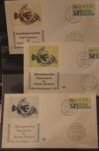 Deutschland 1983; ATM 1; 5 FDC.; Inbetriebnahme 3. ATM-Terminal 3000 Hannover 1 - ec; 3.6.83