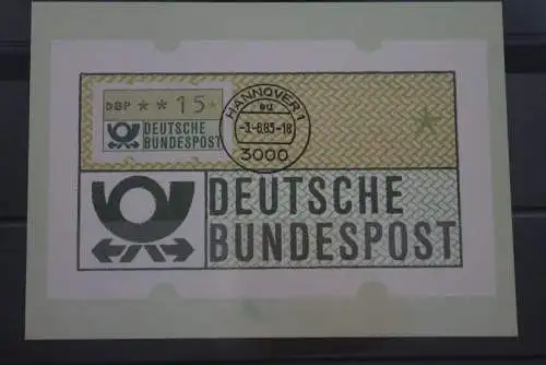 Deutschland 1983; ATM 1; 15 Pf.; Inbetriebnahme 3. ATM-Terminal 3000 Hannover 1