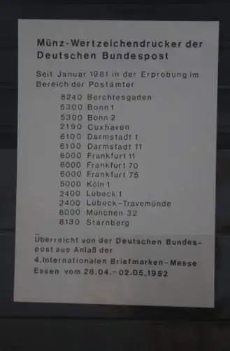 Deutschland 1983; ATM 1; 5 Pf.; Inbetriebnahme 3. ATM-Terminal 3000 Hannover 1; amtl. MK