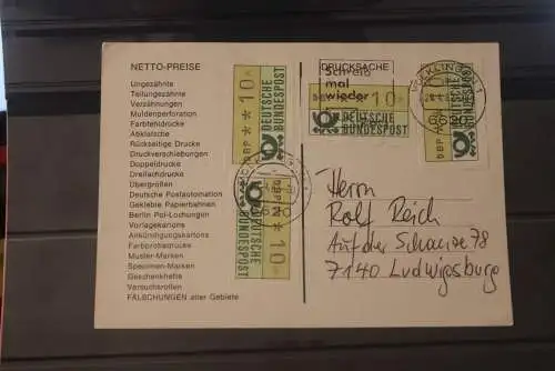 Deutschland 1982; ATM 1; 10 Pf.; Postkarte