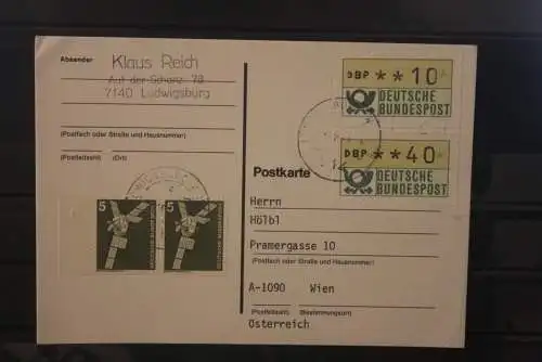 Deutschland 1981, ATM 1; Auslandspostkarte, portogerecht