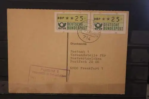 Deutschland 1987, ATM 1; Drucksache; 50 Pf. (2 x 25 Pf.), portogerecht