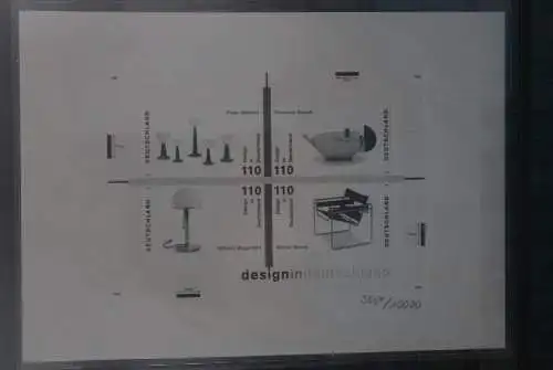 Deutschland 1998; Schwarzdruck: Design in Deutschland; Block 45; limitiert, nummeriert