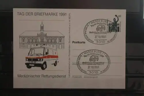 Deutschland 1991;Ganzsache Tag der Briefmarke:  Medizinischer Rettungsdienst; SST Magdeburg