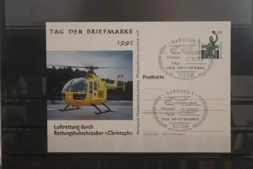 Deutschland 1991;Ganzsache Tag der Briefmarke:  Rettungshubschrauber Christoph; SST Garbsen