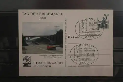 Deutschland 1991;Ganzsache Tag der Briefmarke:ADAC in Thüringen:Eisenberg; SST